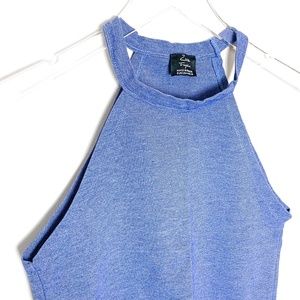 Zara Denim Blue Halter Crop Top